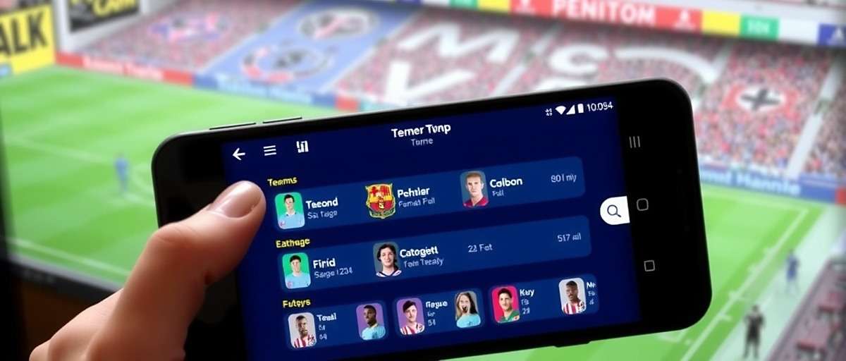 FIFA Manager Champ Mobile Interface FIFA Manager Champ mobile version screenshot showing team management screen on a smartphone